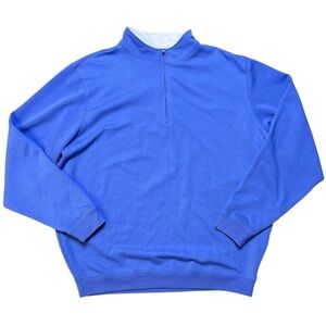 Vintage Footjoy Men's Blue Half-Zip Sweater